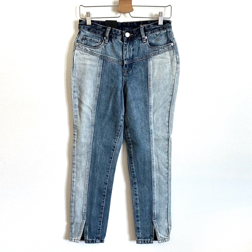 Blank NYC Blue Two Tone Split Hem High-Rise Crop Jeans Size Various